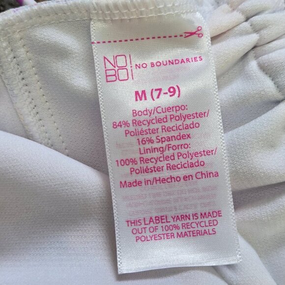 No Boundaries Size Med (7-9) Floral Print One Piece Cutout Front Adj Straps NWT - Picture 11 of 14